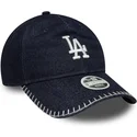 shapka-izvita-tmnosin-reguliruema-9twenty-denim-stitch-na-los-angeles-dodgers-mlb-ot-new-era
