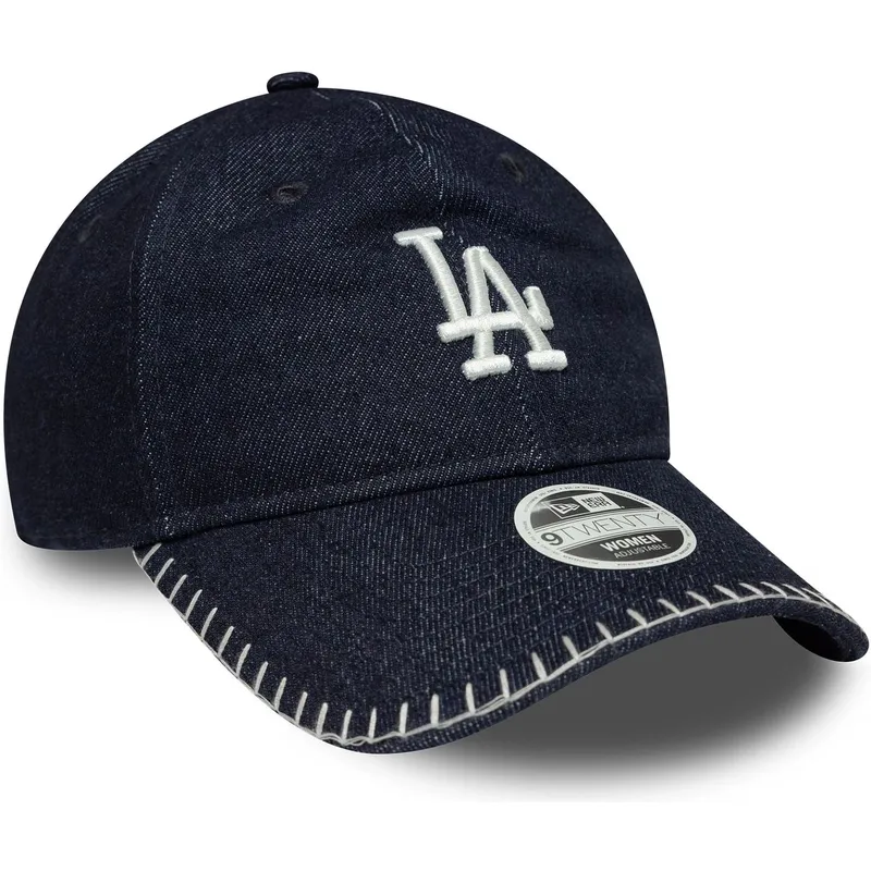 shapka-izvita-tmnosin-reguliruema-9twenty-denim-stitch-na-los-angeles-dodgers-mlb-ot-new-era