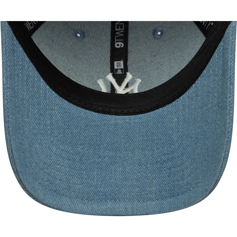 shapka-izvita-sinya-reguliruem-9twenty-denim-stitch-na-new-york-yankees-mlb-ot-new-era