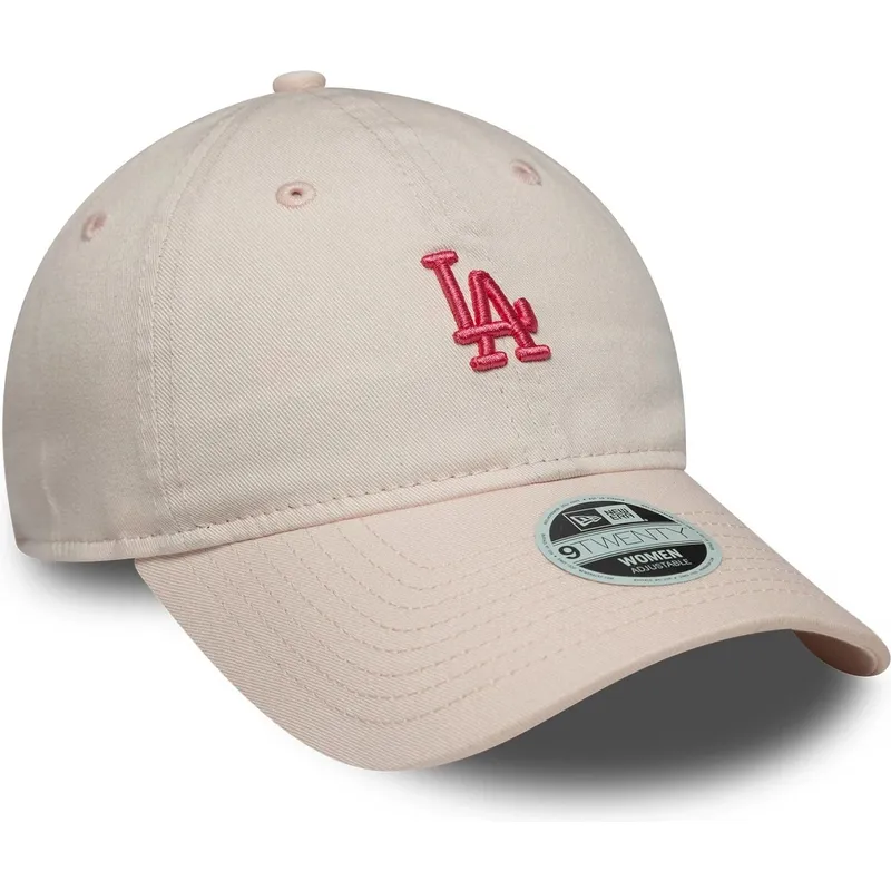 gorra-curva-rosa-ajustable-para-mujer-9twenty-washed-mini-de-los-angeles-dodgers-mlb-de-new-era