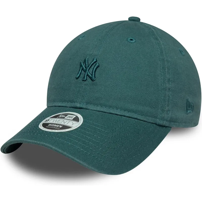 shapka-izvita-zelena-reguliruem-9twenty-washed-mini-na-new-york-yankees-mlb-ot-new-era