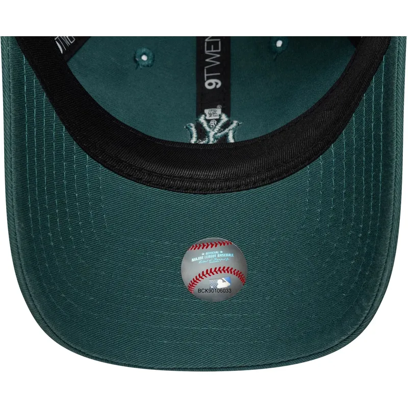 gron-justerbar-buet-kasket-til-kvinder-9twenty-washed-mini-fra-new-york-yankees-mlb-fra-new-era