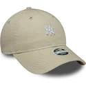 shapka-izvita-bezhov-reguliruem-9twenty-washed-mini-na-new-york-yankees-mlb-ot-new-era