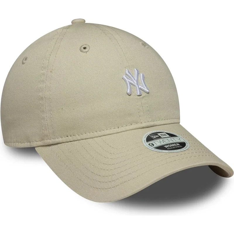casquette-courbee-beige-ajustable-pour-femme-9twenty-washed-mini-new-york-yankees-mlb-new-era