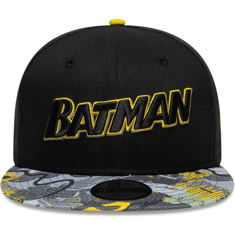 gorra-plana-negra-snapback-para-nino-9fifty-de-batman-dc-comics-de-new-era