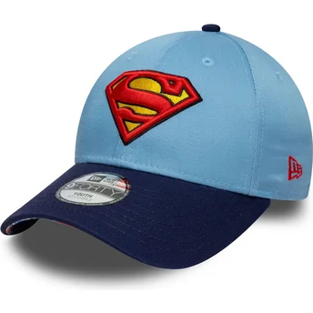 Casquette courbée bleue ajustable pour enfant 9FORTY Superman DC Comics New Era