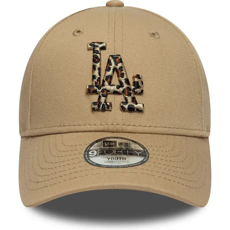 shapka-izvita-kafyav-reguliruem-za-deca-9forty-animal-infill-na-los-angeles-dodgers-mlb-ot-new-era