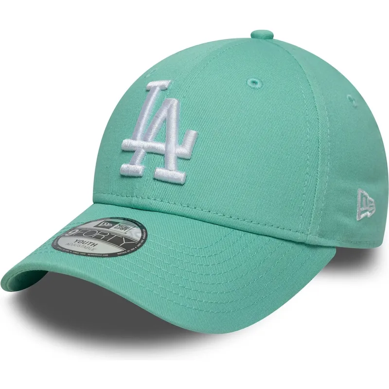 casquette-courbee-verte-ajustable-pour-enfant-9forty-league-essential-los-angeles-dodgers-mlb-new-era