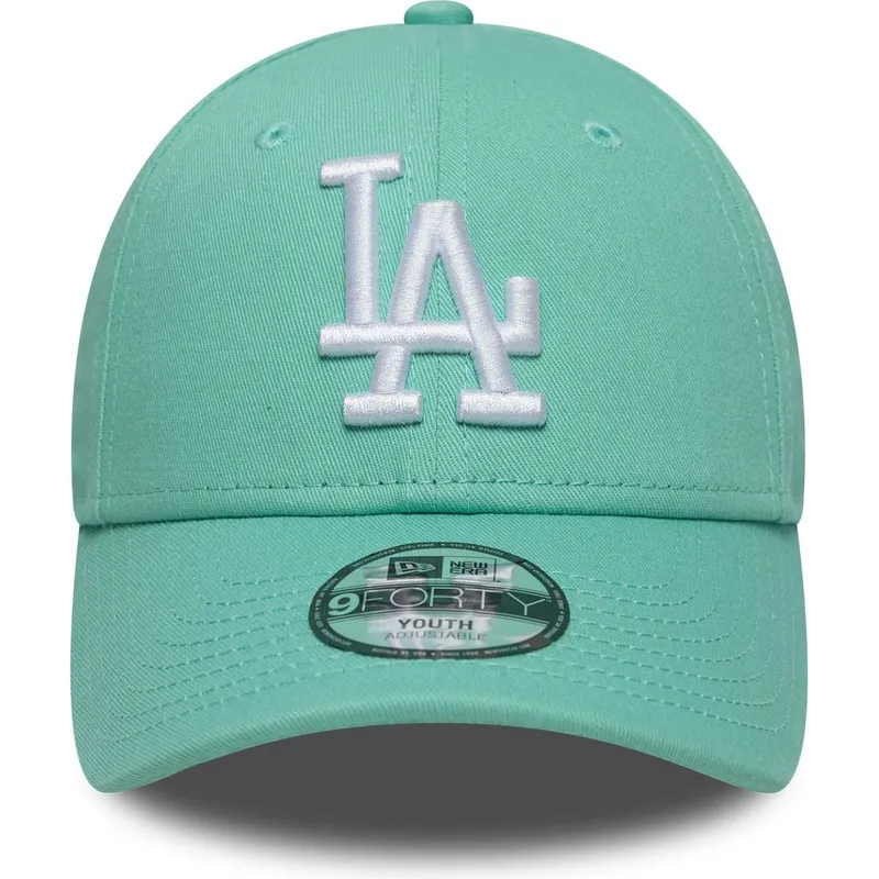 casquette-courbee-verte-ajustable-pour-enfant-9forty-league-essential-los-angeles-dodgers-mlb-new-era