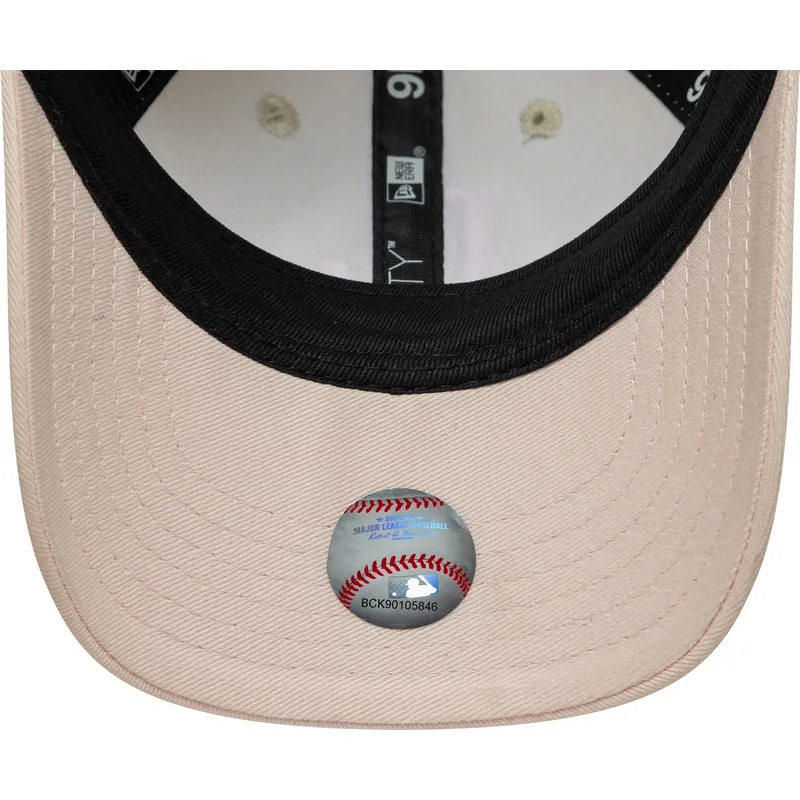 gorra-curva-beige-y-rosa-ajustable-para-nino-pequeno-9forty-league-essential-de-los-angeles-dodgers-mlb-de-new-era