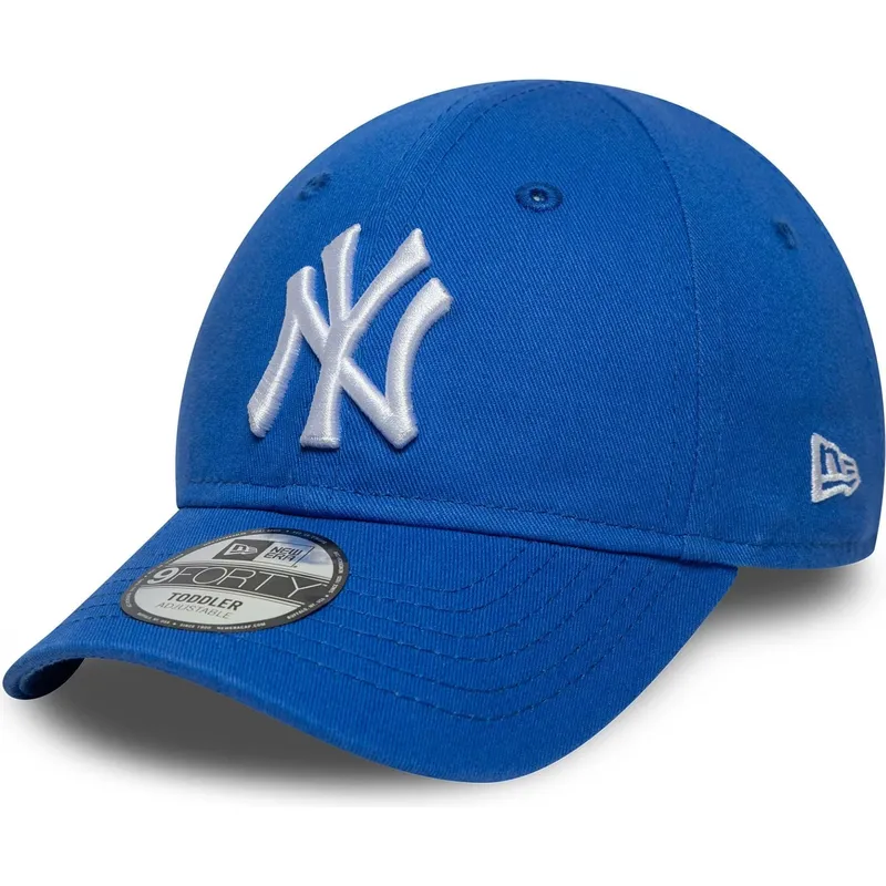 gebogene-blaue-verstellbare-kappe-fur-kleinkinder-9forty-league-essential-der-new-york-yankees-mlb-von-new-era