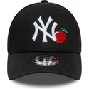 schwarze-gebogene-verstellbare-kinderkappe-9forty-fruit-icon-der-new-york-yankees-mlb-von-new-era
