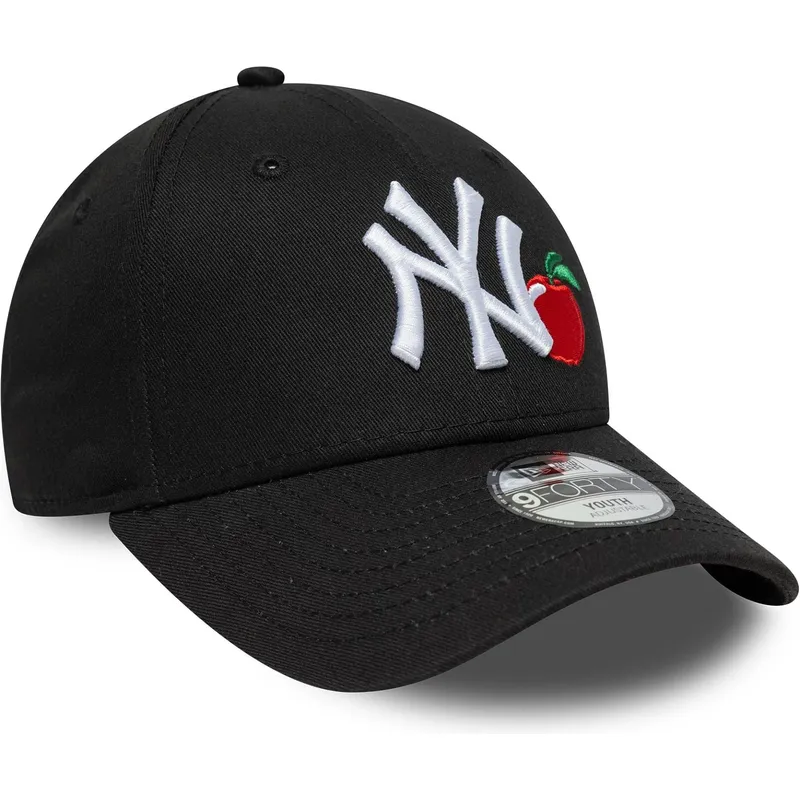 shapka-izvita-cherna-reguliruema-za-deca-9forty-fruit-icon-na-new-york-yankees-mlb-ot-new-era