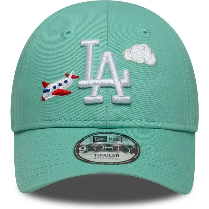 grune-gebogene-verstellbare-kappe-fur-kleinkinder-9forty-plane-icon-der-new-york-yankees-mlb-von-new-era