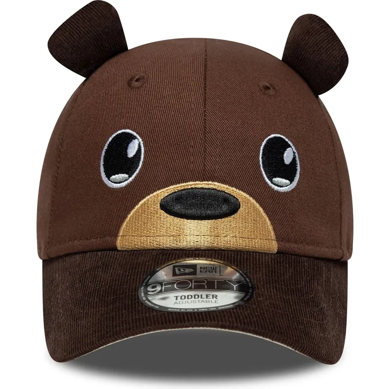 new-era-curved-brim-toddler-9forty-cord-ears-brown-adjustable-cap