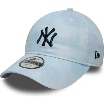 New Era Извита Периферия Youth 9TWENTY Tie Dye New York Yankees MLB Синя Регулируема Шапка