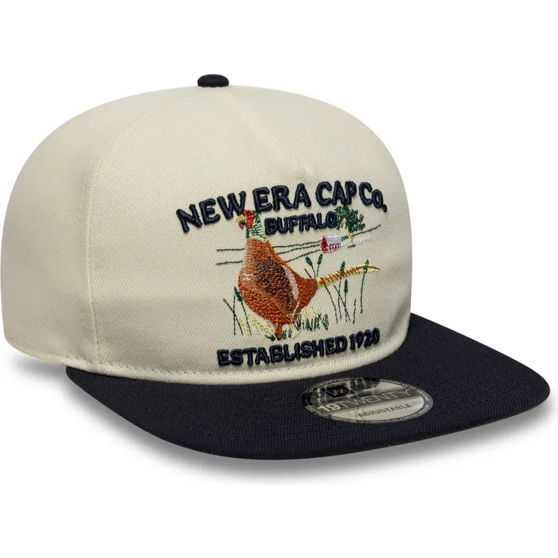 new-era-flat-brim-19twenty-outdoor-graphic-beige-and-navy-blue-adjustable-cap