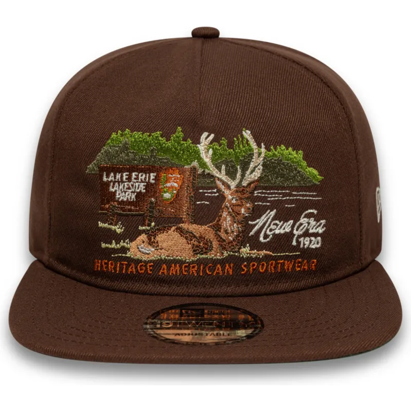 new-era-flat-brim-19twenty-outdoor-graphic-brown-adjustable-cap