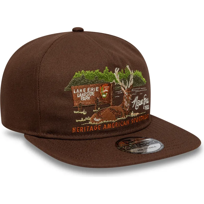casquette-plate-marron-ajustable-19twenty-outdoor-graphic-new-era