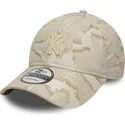 shapka-izvita-bezhov-reguliruema-9twenty-img-floral-na-new-york-yankees-mlb-ot-new-era