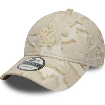 Шапка извита бежов регулируем 9TWENTY Img Floral на New York Yankees MLB от New Era