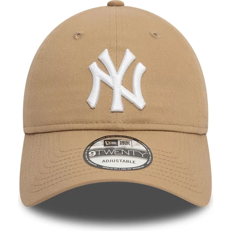 gorra-curva-marron-claro-ajustable-9twenty-league-essential-de-new-york-yankees-mlb-de-new-era