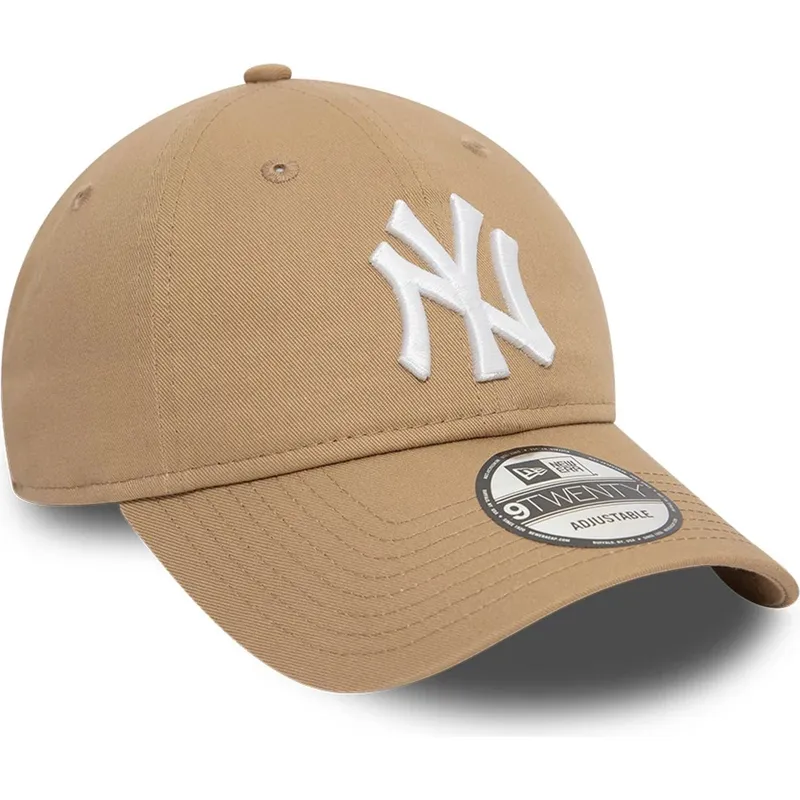 casquette-courbee-marron-claire-ajustable-9twenty-league-essential-new-york-yankees-mlb-new-era