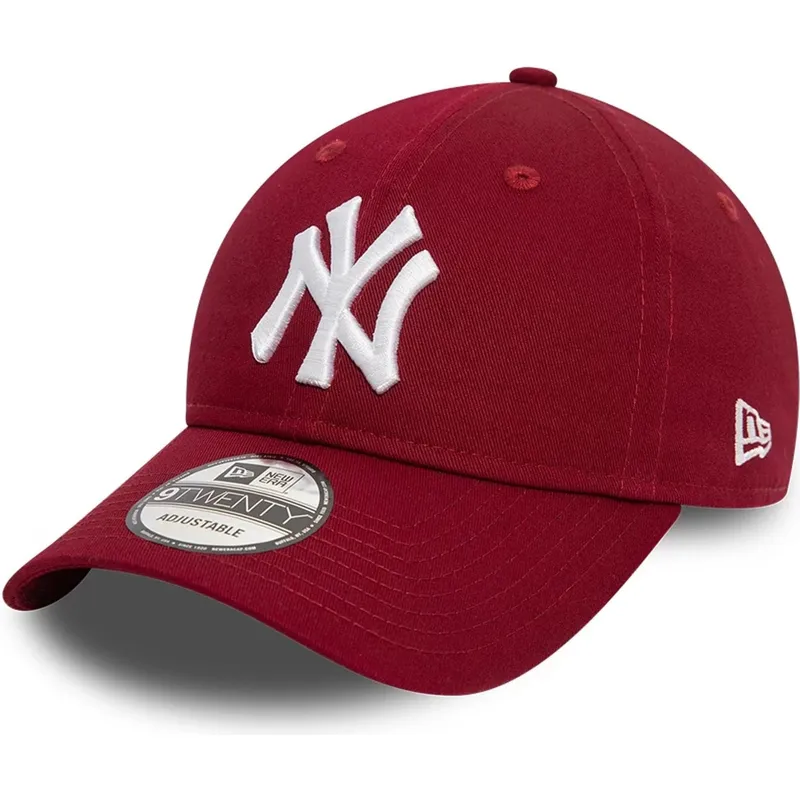 new-era-izvita-periferiya-9twenty-league-essential-new-york-yankees-mlb-tmnochervena-reguliruema-shapka