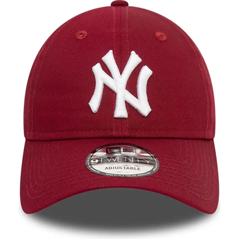 new-era-izvita-periferiya-9twenty-league-essential-new-york-yankees-mlb-tmnochervena-reguliruema-shapka