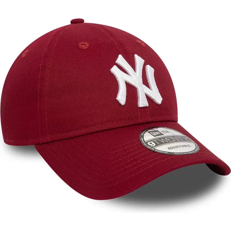 new-era-izvita-periferiya-9twenty-league-essential-new-york-yankees-mlb-tmnochervena-reguliruema-shapka