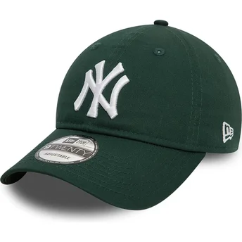 Шапка извита зелена регулируема лента oscuro 9TWENTY League Essential на New York Yankees MLB от New Era