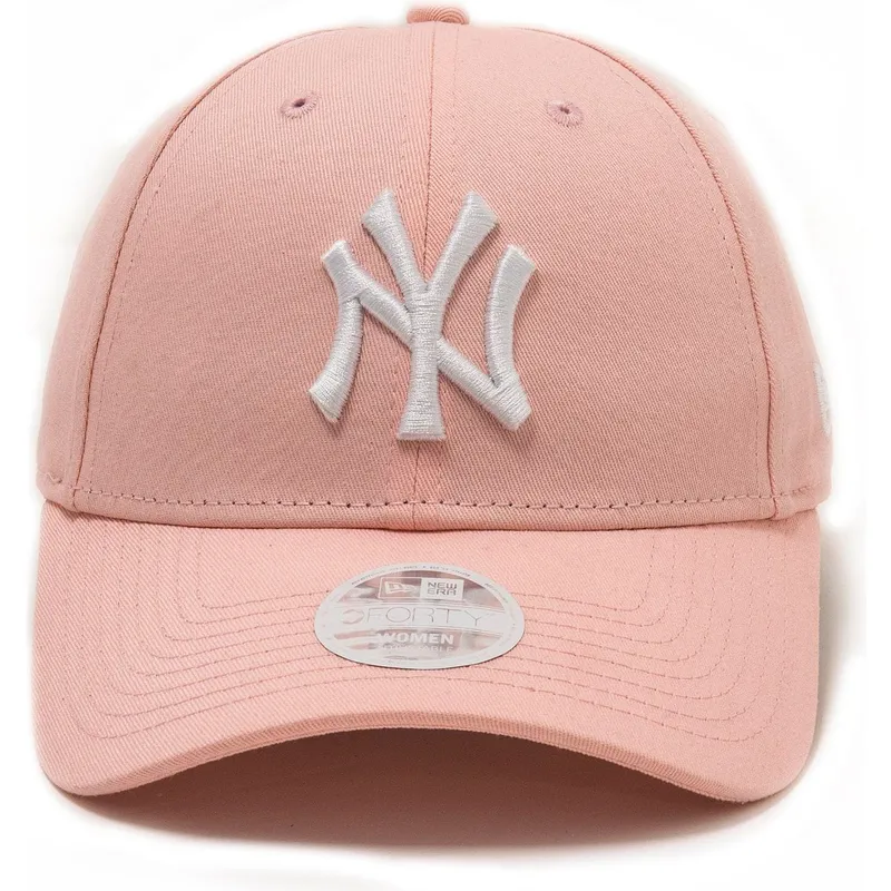 new-era-curved-brim-9forty-league-essential-new-york-yankees-mlb-pink-adjustable-cap