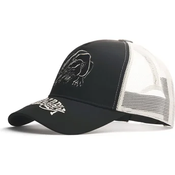 Шапка извита тракер черна снапбек Contrast Stitch Panther Graphic от Ed Hardy