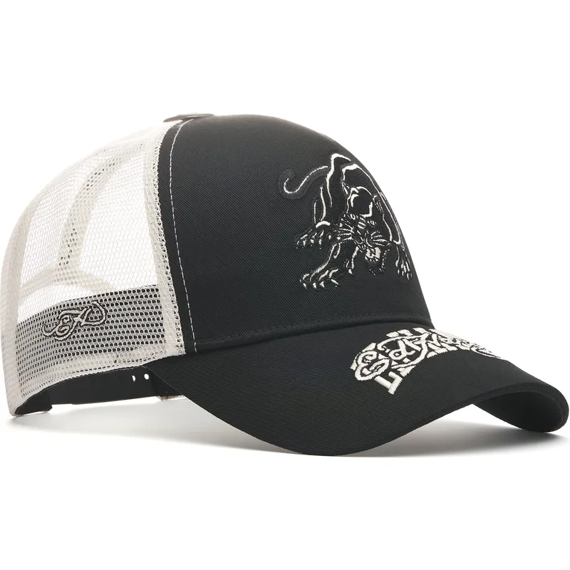 shapka-izvita-traker-cherna-snapbek-contrast-stitch-panther-graphic-ot-ed-hardy