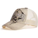shapka-izvita-traker-bezhov-snapbek-gothic-skull-graphic-ot-ed-hardy