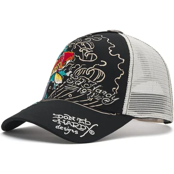 Ed Hardy 1971 Koi Fish Black Trucker Hat