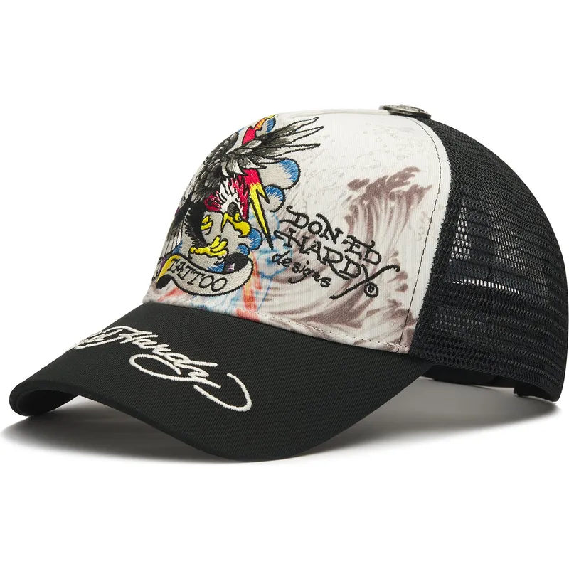 shapka-izvita-traker-byala-snapbek-tattoo-eagle-graphic-ot-ed-hardy shapka-izvita-traker-byala-snapbek-tattoo-eagle-graphic-ot-ed-hardy