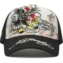 shapka-izvita-traker-byala-snapbek-tattoo-eagle-graphic-ot-ed-hardy