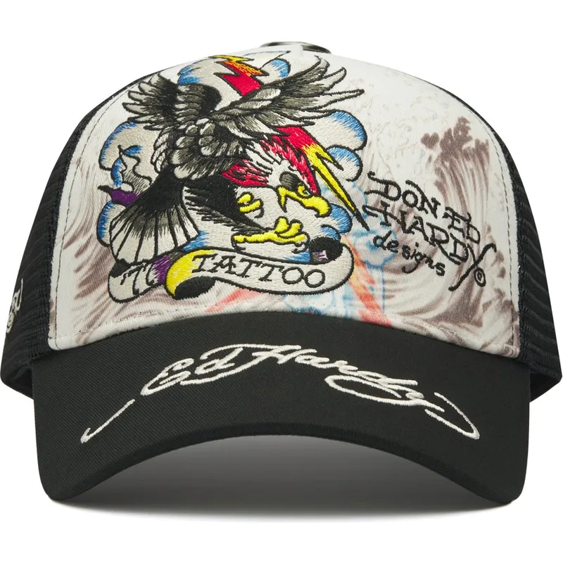 shapka-izvita-traker-byala-snapbek-tattoo-eagle-graphic-ot-ed-hardy shapka-izvita-traker-byala-snapbek-tattoo-eagle-graphic-ot-ed-hardy