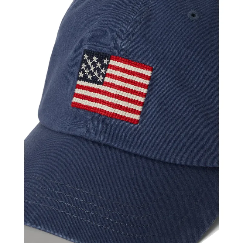 justerbar-marinebla-buet-kasket-classic-sport-flag-fra-polo-ralph-lauren