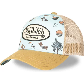 Von Dutch SUBL15 Blue and Brown Trucker Hat