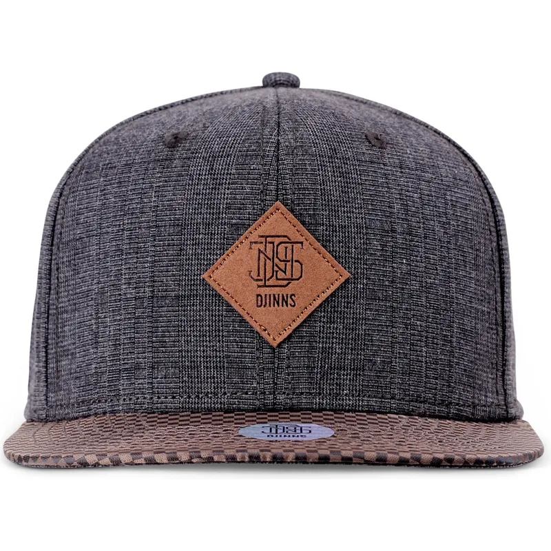 gorra-plana-gris-ajustable-glencheck-de-djinns