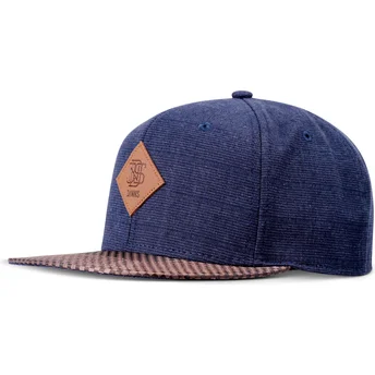 Marineblaue verstellbare Glencheck Flatcap von Djinns