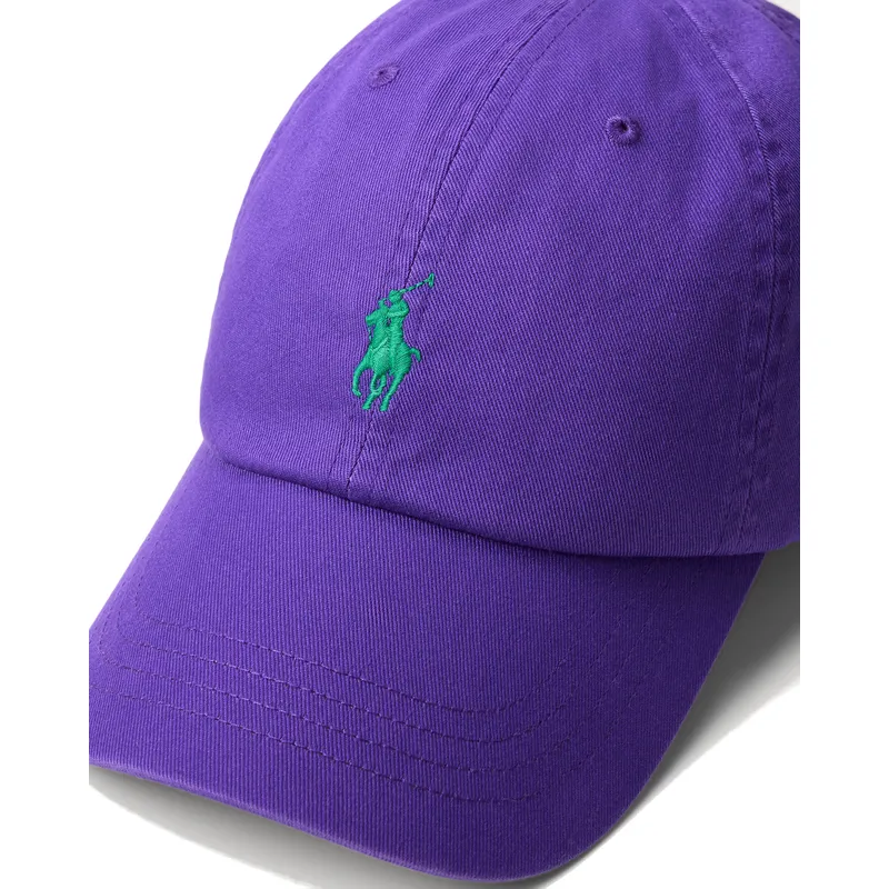 casquette-courbee-violette-ajustable-avec-logo-vert-cotton-chino-classic-sport-polo-ralph-lauren