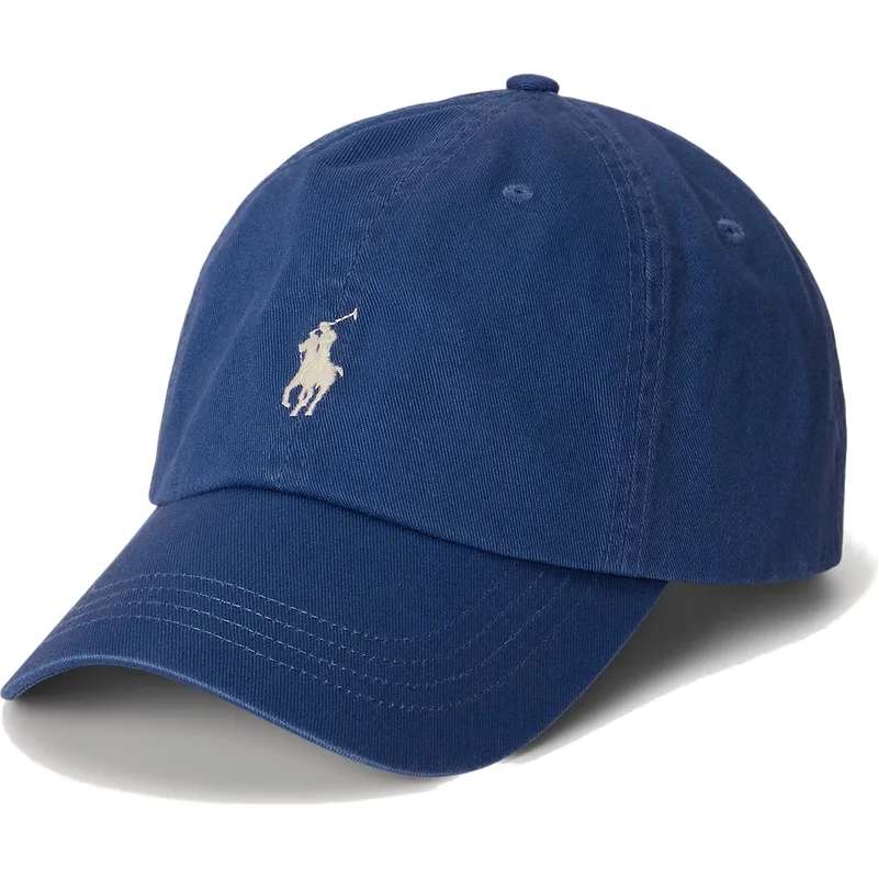 casquette-courbee-bleue-marine-ajustable-avec-logo-beige-cotton-chino-classic-sport-polo-ralph-lauren