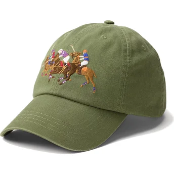 Шапка извита зелена adjustable strap на Gorra curva verde ajustable Twill Triple Pony от Polo Ralph Lauren
