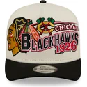 buet-beige-og-sort-snapback-kasket-9fifty-a-frame-classic-fra-chicago-blackhawks-nhl-fra-new-era
