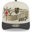 buet-beige-og-sort-snapback-kasket-9fifty-a-frame-classic-fra-vegas-golden-knights-nhl-fra-new-era
