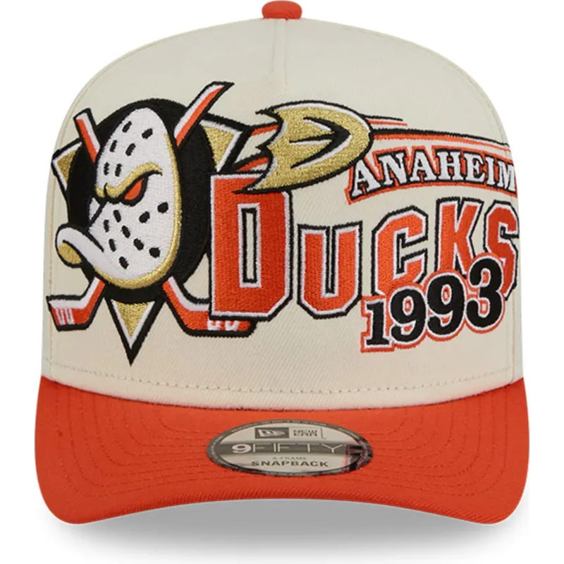 gorra-curva-beige-y-naranja-snapback-9fifty-a-frame-classic-de-anaheim-ducks-nhl-de-new-era