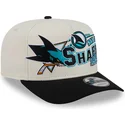 beige-og-sort-buet-kasket-snapback-9fifty-a-frame-classic-fra-san-jose-sharks-nhl-fra-new-era